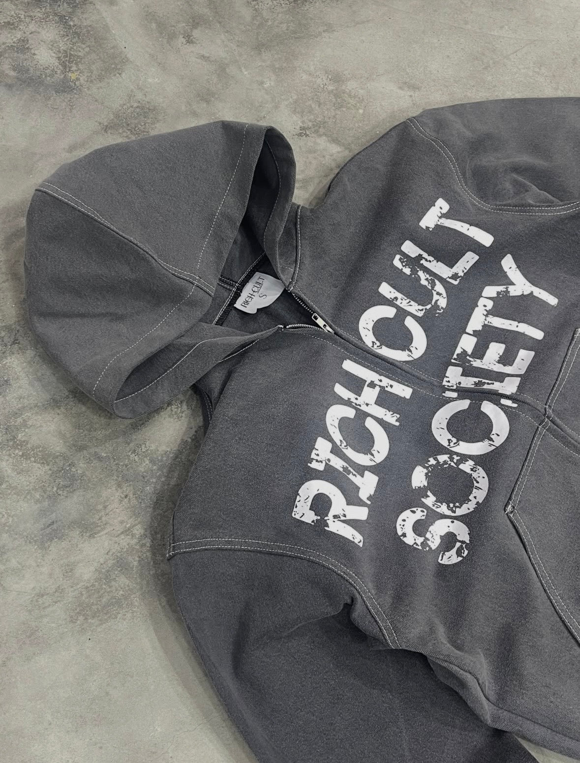 Grey Denim Sweatsuit