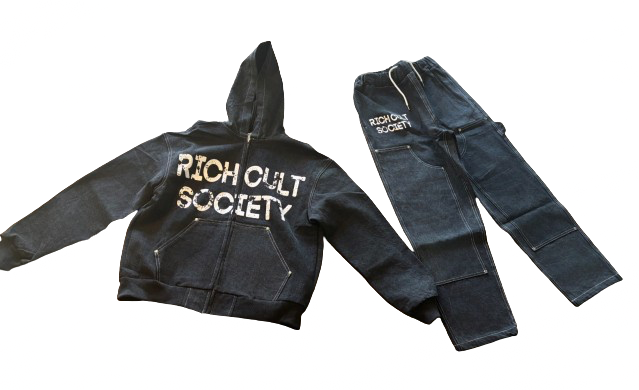 Denim sweat suit