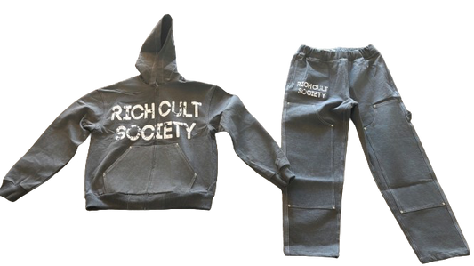 Grey Denim Sweatsuit